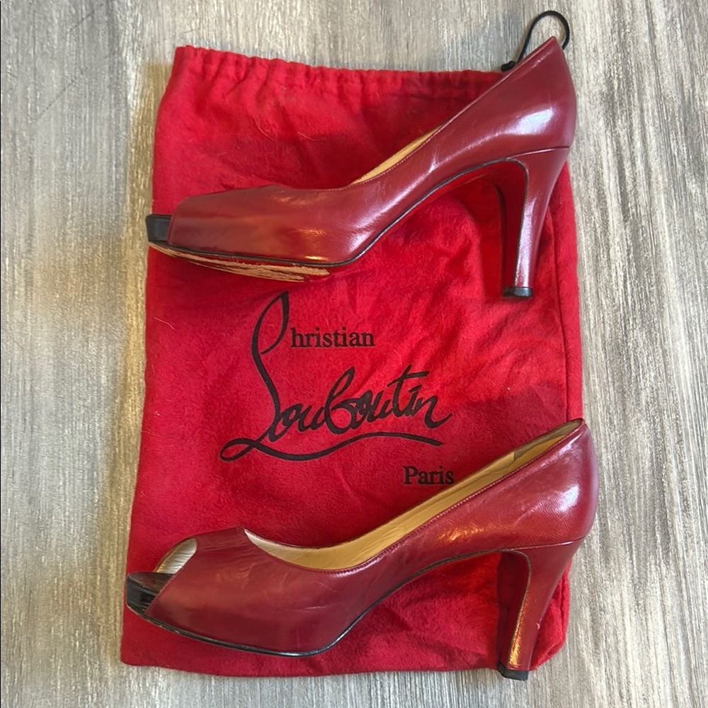 Christian Louboutin Red Peep Toe Heels